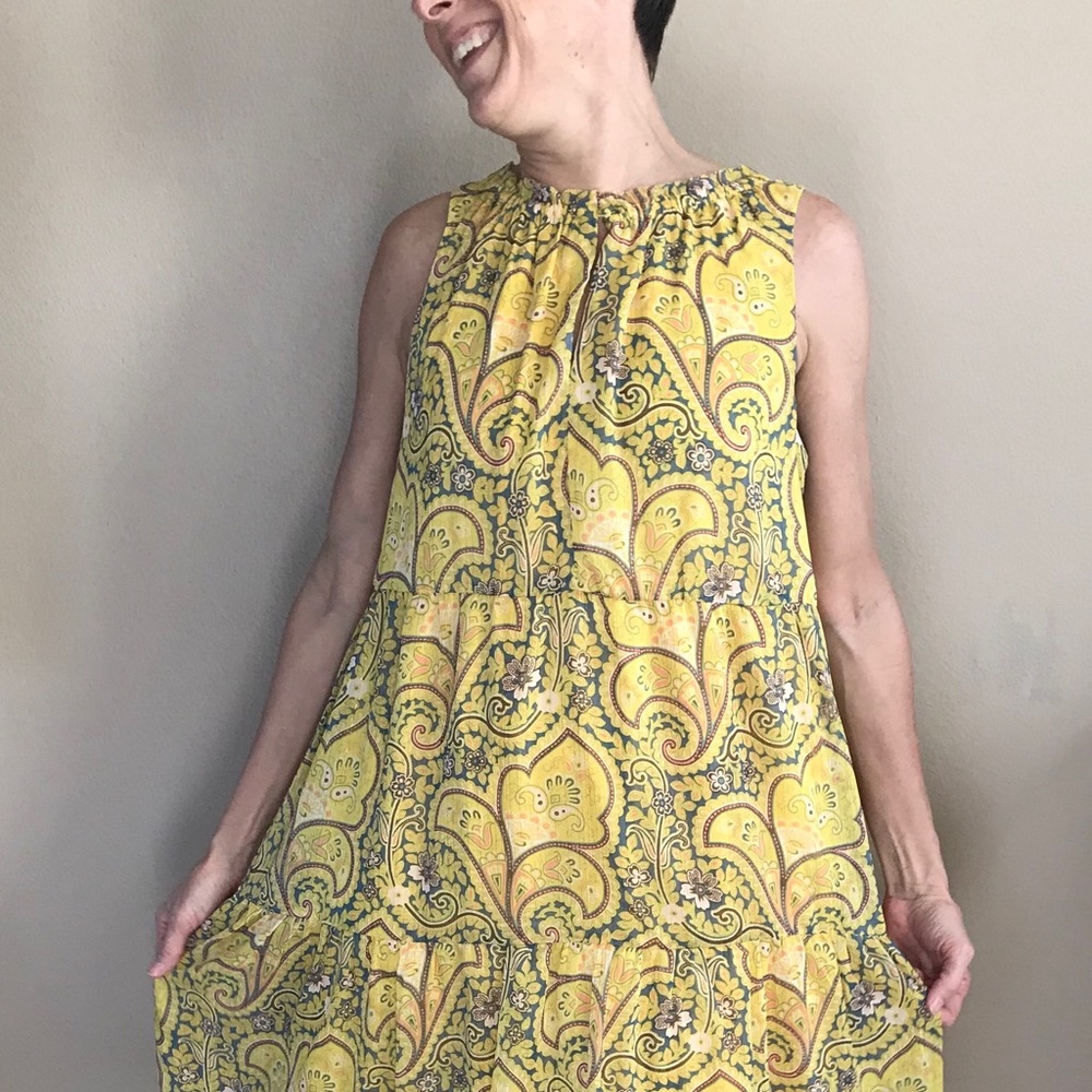 Loft Dress Yellow with Colors - Size Med